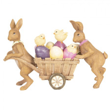 Dekorace králíci s vozíkem – 21x6x14 cm