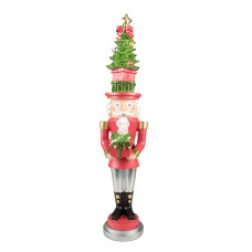 Dekorace Louskáček s vánočním stromkem nad hlavou – 12x11x51 cm