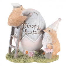 Velikonoční dekorace kuřátek u vajíčka Happy Easter – 12x9x12 cm