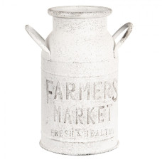 Bílá konev Farmers market – 18x15x27 cm
