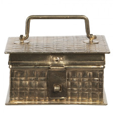 Zlatý kovový úložný box Barend – 14x14x8 cm