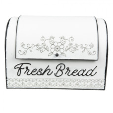 Bílý plechový retro chlebník Fresh Barteld – 30x20x20 cm
