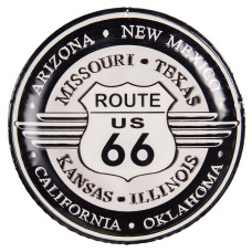 Nástěnná kovová cedule na zeď Route 66 – 35x2 cm