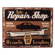 Nástěnná kovová cedule Auto Repair Shop – 25x1x20 cm