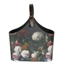 Tmavě tyrkysová květovaná vintage taška Beau – 29x14x26 cm