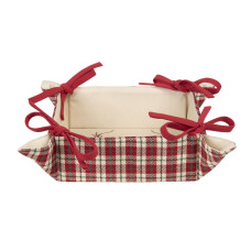 Oboustranný košík na pečivo s jelenem Cosy Lodge – 35x35x8 cm