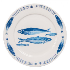 Porcelánový dezertní talíř  s rybkami  Fish Blue – 20x2 cm