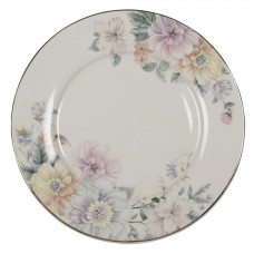 Porcelánový jídelní talířek s květinami Flowers – 26x2 cm