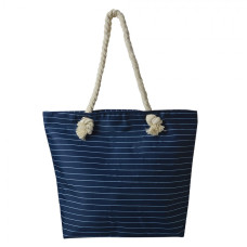 Modro bílá proužkovaná plážová taška – 45x35 cm