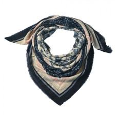 Béžový šátek s ornamenty – 140x140 cm