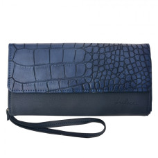 Modrá peněženka s poutkem a imitací hadí kůže – 20x10.5 cm