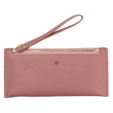 Růžová koženková peněženka Jonieke s poutkem – 21x10 cm