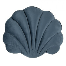 Tmavě modrý polštář ve tvaru mušle Christina – 38x48x6 cm