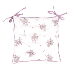 Bavlněný podsedák s levandulemi a výplní Lavander Garden – 40x40x4 cm