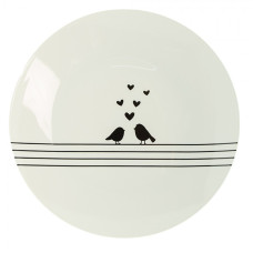 Porcelánový dezertní talířek s ptáčky Love Birds – 20x2 cm