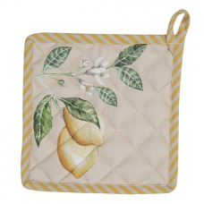 Bavlněná podložka pod hrnec s motivem citrónů Lemons & Leafs – 20x20 cm