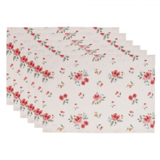 Sada 6ks bavněných prostírání s květy Little Rose Collection – 48x33 cm
