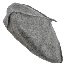 Šedý mírně chlupatý baret – 28 cm