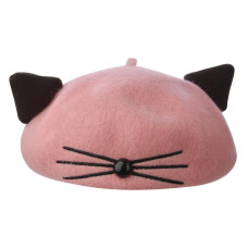 Růžovo černý dětský baret alá Kočka – 23x3 cm