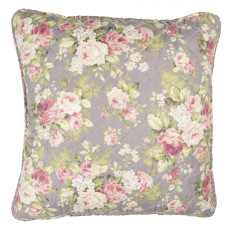 Taupe povlak na polštář s růžemi Roses – 50x50 cm