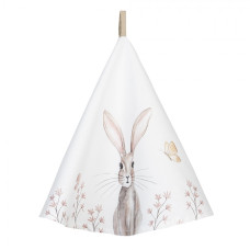 Kulatá utěrka s motivem králíčka Rustic Easter Bunny – 80 cm