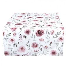 Bavlněný běhoun na stůl s růžemi Rustic Rose – 50x140 cm