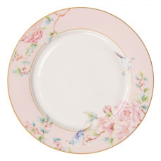 Porcelánový jídelní talíř s růžovými květy Rosa – 27x2 cm