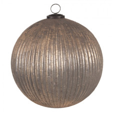 Zlato hnědá vroubkovaná vánoční koule s patinou – 25x25 cm