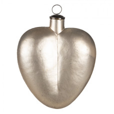 Stříbrno zlatá vánoční ozdoba ve tvaru srdce – 20x9x25 cm