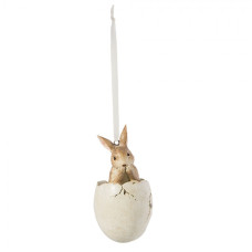 Závěsná velikonoční dekorace zajíček ve vajíčku – 5x10 cm