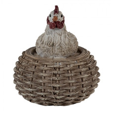 Závěsná dekorace slepička na košíčku – 5x5x6 cm