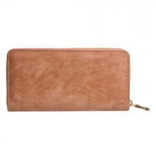 Světle hnědá koženková peněženka – 10x19 cm