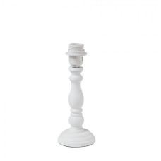 Bílá dřevěná noha k lampě s patinou – 10x26 cm