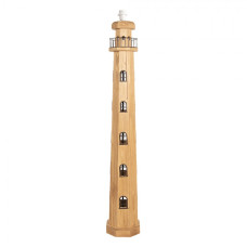 Dřevěná stojací základna k lampě Maják – 23x23x140 cm