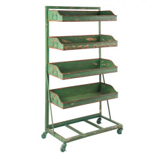 Zelený kovový regál s boxy na kolečkách Norwegian – 71x40x133 cm